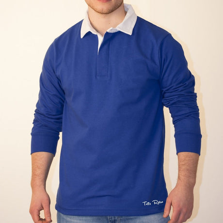 TOFFS Classic Retro Royal Blue Long Sleeve Rugby Syle Shirt_1