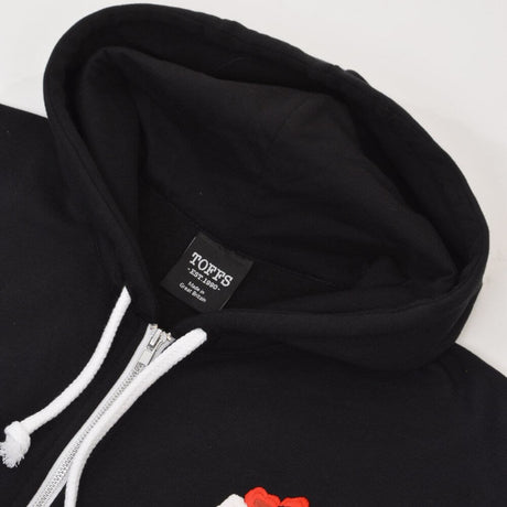 England 1910 Vintage Rugby Zipped Hoodie - Black_1