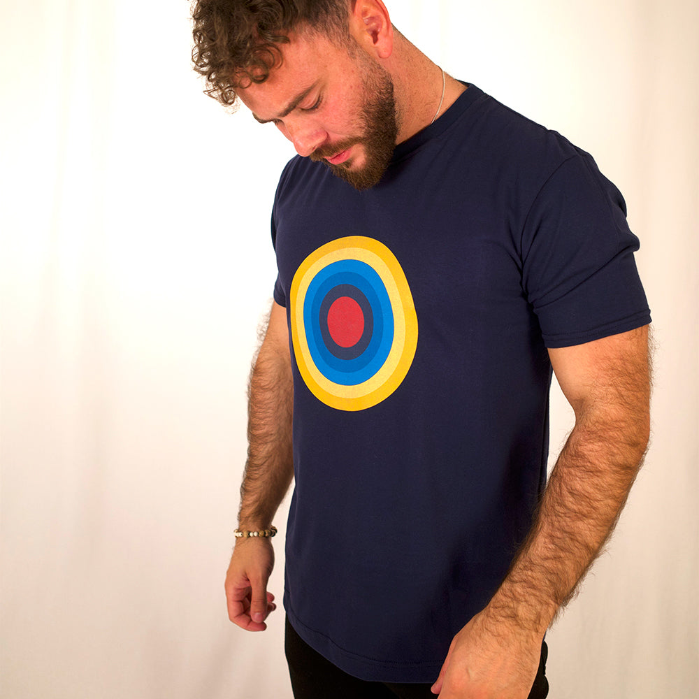 Navy Roundal print t-shirt_1